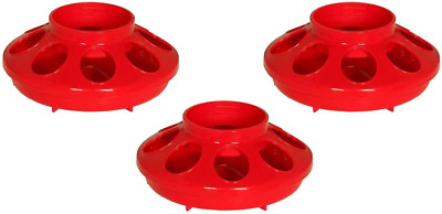 Little Giant Miller Baby Chick Feeder 1 Quart Red 3-Pack
