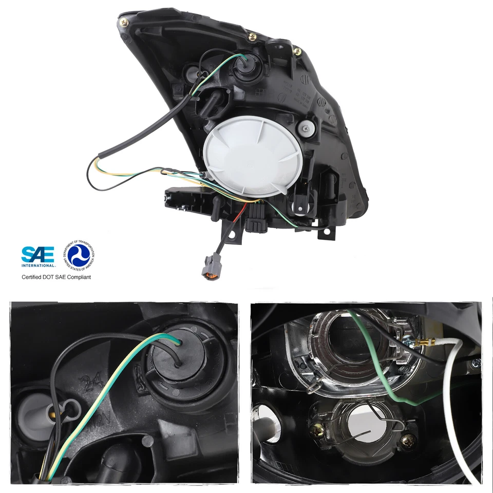 Se adapta a 03-05 350Z Fairlady Z33 bisel negro tipo HID faros proyectores faros Foto 3 de 4