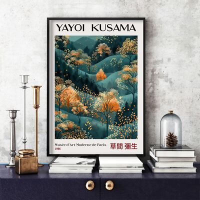 Yayoi Kusama Print, Yayoi Kusama Poster, Japanische Kunst, Ausstellungsposter (24c)