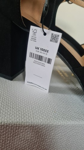 Pumps in Schwarz mit Plateausohle für breite Füsse Größe 43 - Weite EEE - Bild 3 von 5