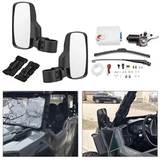 WEISEN Electric Windshield Wiper Motor & Side Mirrors For Polaris General 1000