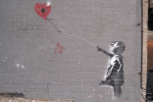 Graffiti Balloon Girl 24/"x36/" Canvas Print Banksy