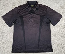Greg Norman Play Dry Polo Golf Shirt Mens 2XL Geometric Short Sleeve Black