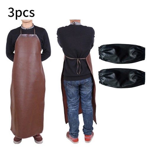 Tablier De Soudure En Cuir Marron Avec Poche - Protection Professionnelle Pour Soudeurs, Forgerons, Vitriers