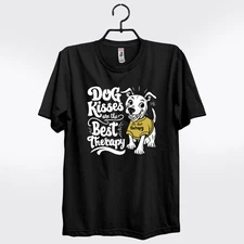 Dog Kisses Are the Best Therapy T-Shirt | Cute Dog Lover Tee | Funny Pet Gift