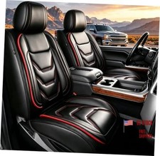 For 2026 Gmc Sierra Chevy Silverado Seat 5 Seat Covers Full Set 089 Black Red