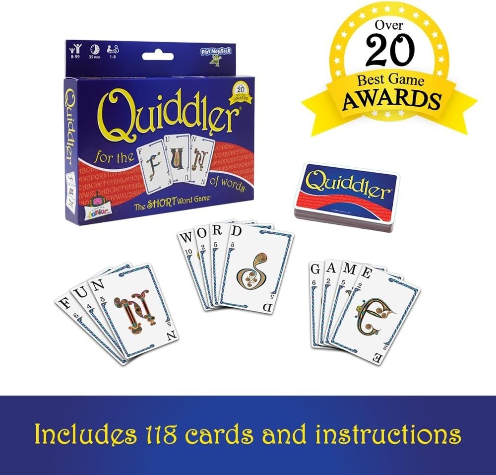 Quiddler Card Games for Kids - Playing Cards Word Games, Deck of Cards, Fun Fami