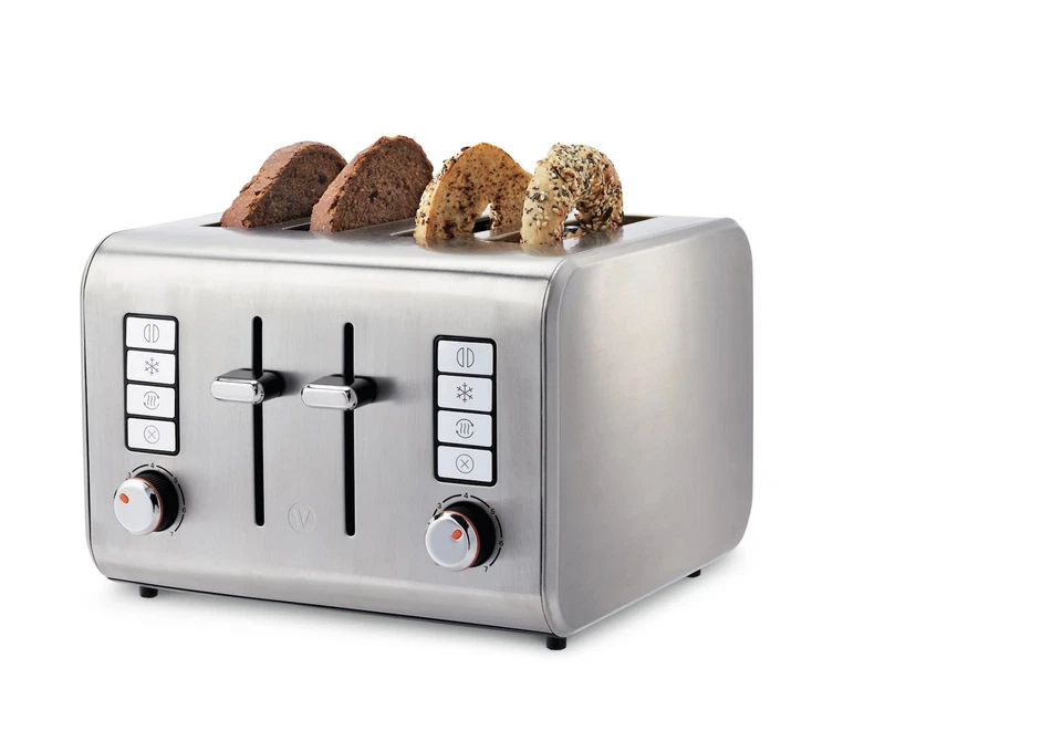 Vida by PADERNO Stainless Steel Toaster with 7 Settings, 4-Slices - Image 3 of 4