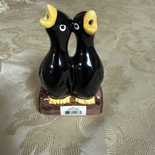 Pie Bird Two Crows Sitting on Branch Piebird Made in USA by Nancy Davis