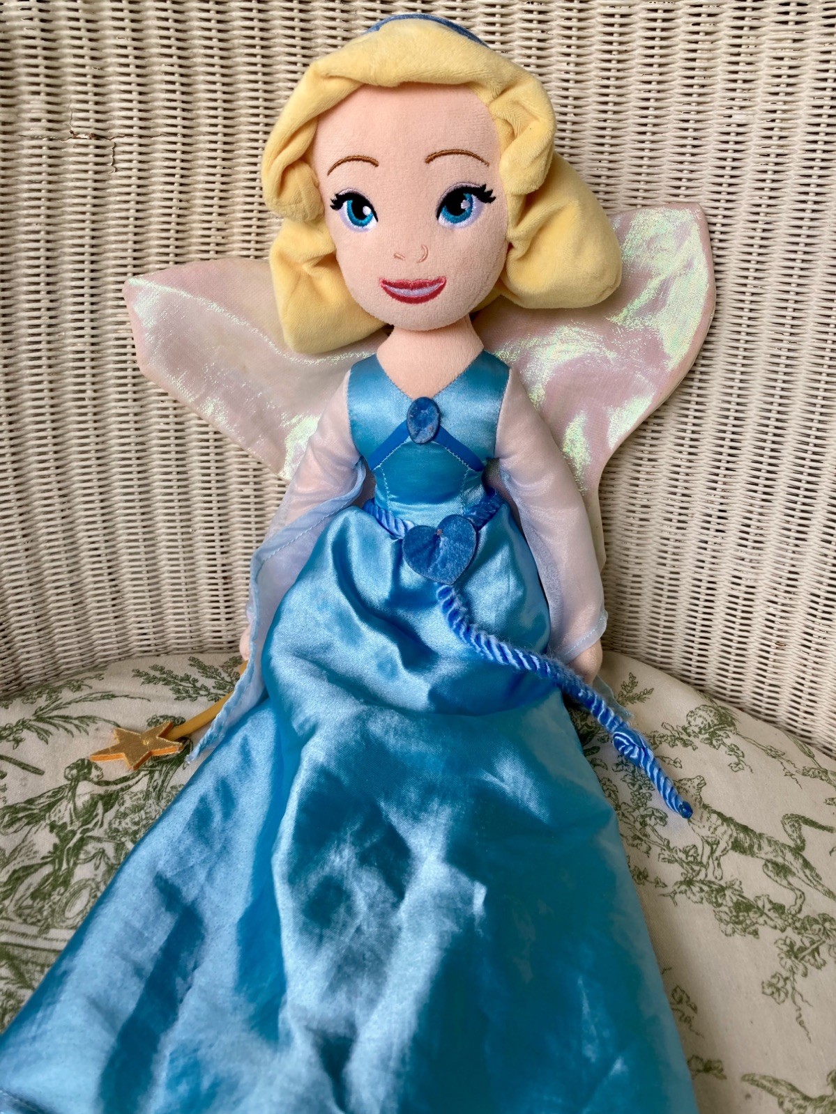Rare Disney Store BLUE FAIRY Pinocchio Princess Plush Toy Doll 20" H