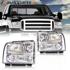 Headlights Lamp 1999 2000 2001 2002 2003 2004 Ford Super Duty F-250 F-350 Truck