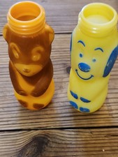 Vintage Gerber Evenflow Animal Character Shaped Baby Bottles-Bear Doggy