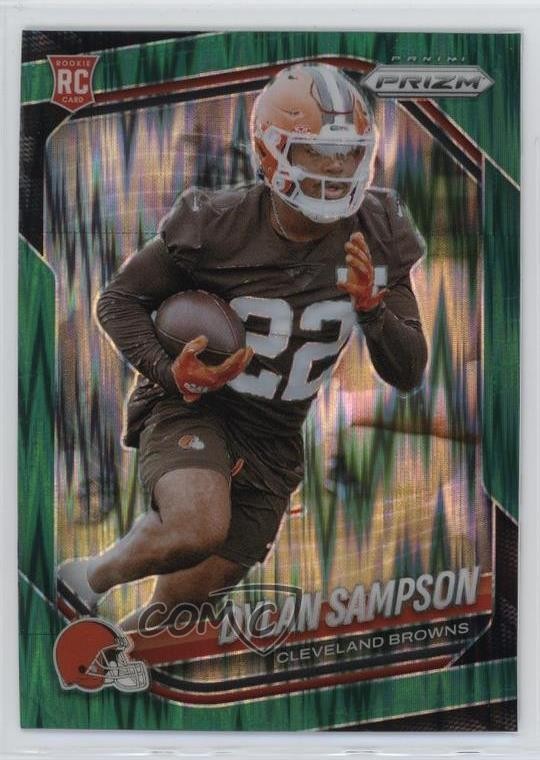 2025 Panini Prizm Rookies Green Flash Prizm Dylan Sampson #365 1h4z
