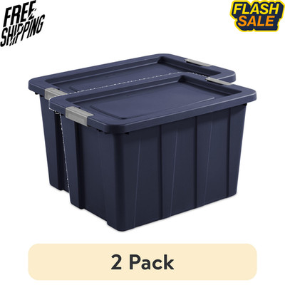 2 Pack Sterilite Tuff1 30 Gallon Heavy Duty Latching Storage Bin Blue