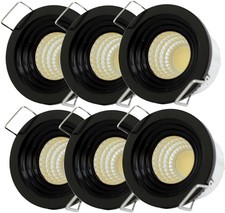 6 Mini LED Recessed Spotlights 3W with Transformer. Aluminium Interior Housing