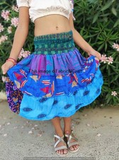 5Pcs Lot Indian Vintage Hippie Silk Sari Ibiza Skirt Dress Beach Wear Sari Skirt
