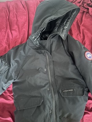 Canada Goose Men's Black Hooded Insulated Down Parka Coat Size L Arctic Program