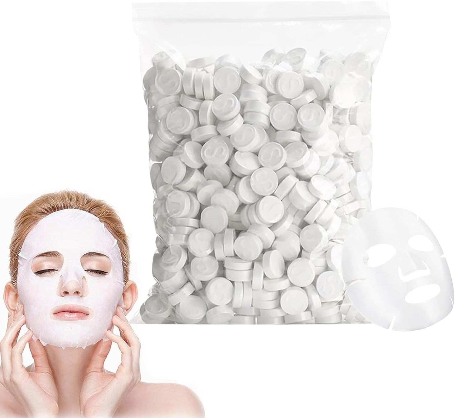 Masque facial coton de qualité supérieure compresses sèches jetables 100 unités