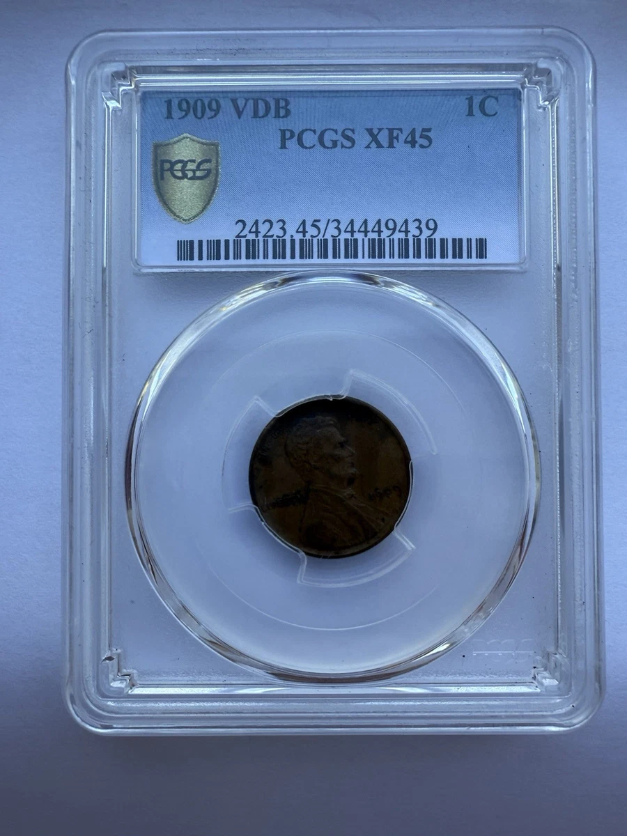 XF 45 Graded 1909 Year Lincoln Wheat US Small Cents (1909-1958