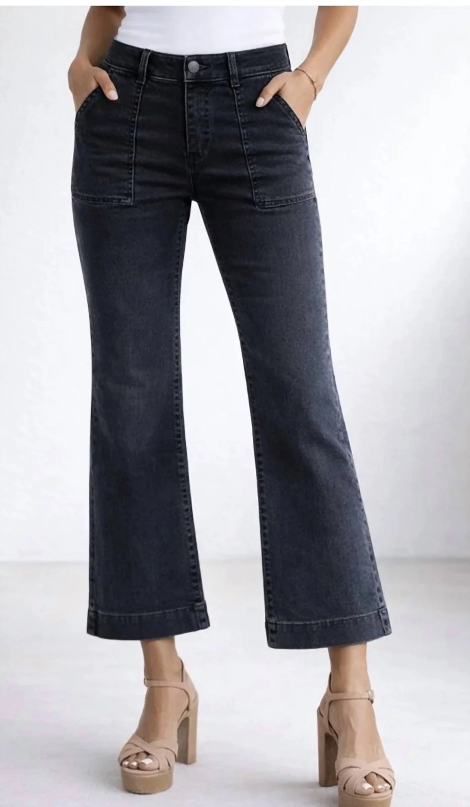 Bevy Flog Eden Crop Jeans Black