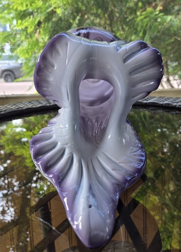 Essie Zareh Jack in the Pulpit Art Glass Vase Purple w/ Swirls - Picture 7 of 9