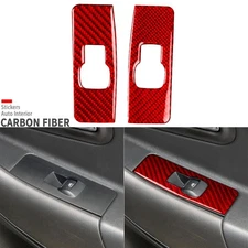 Red Carbon Fiber Rear Window Lift Switch Panel Cover Trim For Ford Taurus 13-19