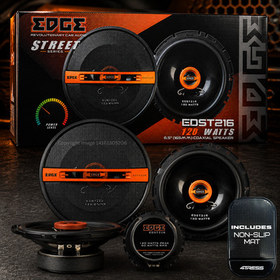 Edge Audio 6.5 inch Car Door Coaxial Speakers Set 120W 2 way Black EDST216-E6 +M
