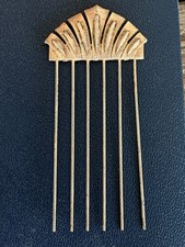 Vintage Art Deco Goldtone Hair Comb-Beauty-Fashion-Estate-3.75  -Bridal