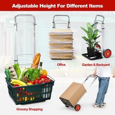 Hand Truck Heavy Duty Sack Barrow W/Telescopic Handle All-Terrain Wheels Folding