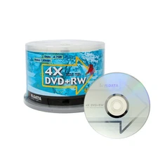 50 Pack Ridata DVD+RW 4X 4.7GB Silver Logo Rewritable DVD Plus RW Re-writable...
