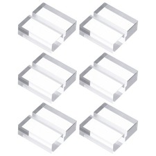 6Pcs Clear Acrylic Stand, 1.2" Square Card Holders with 1/8" Slot, 30 x 30 mm