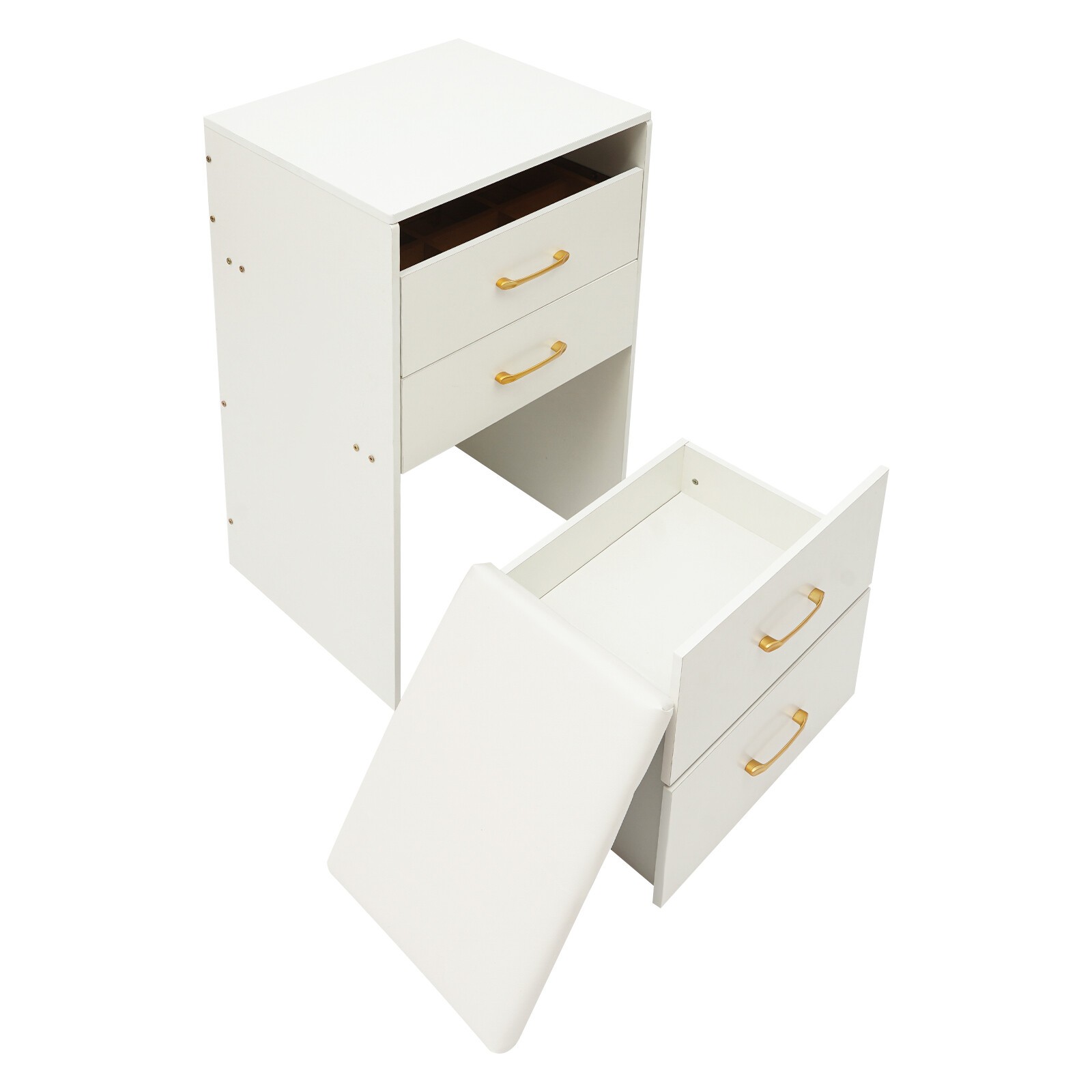 Makeup Desk with Mirror, Compact Dressing Table, Small Make Up Table White