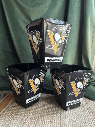 Pittsburgh Penguins Used NHL Hockey Souvenir Plastic Popcorn Buckets - LOT OF 3