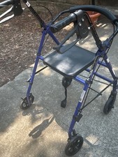 Drive Medical 795B Duet Rollator Dual Chair Wheelchair Rolling Rollator Walker