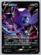 Carta Pokémon Holo Sableye V 120/202 2020 ultra rara base spada e scudo quasi nuova