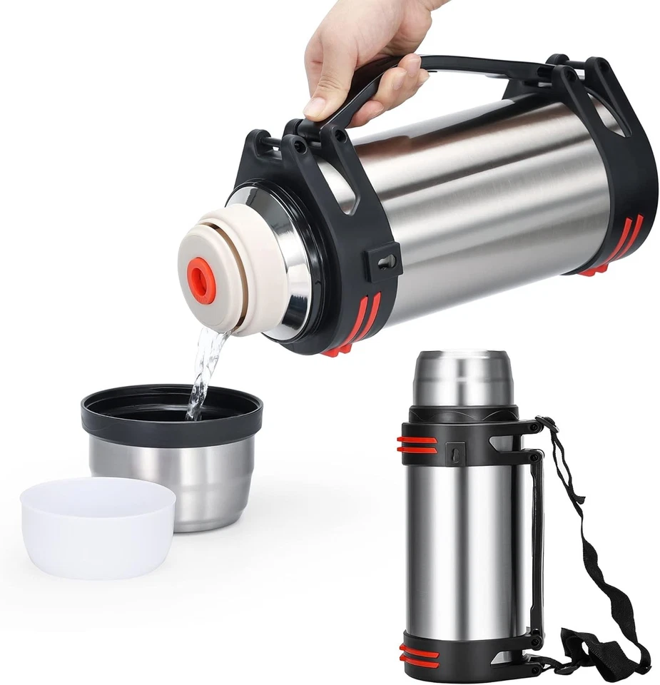 Garrafa de água isolada 101 oz com copo sem BPA – Perfeita para hidratação em movimento - Imagem 4 de 4