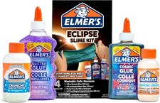 Elmer  s Eclipse Slime Kit, Includes Cosmic Glue, Purple Glitter Glue, Original a
