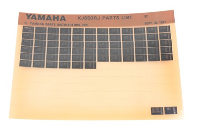 #ad OEM Yamaha AM010 97 1982 XJ650RJ Parts List Microfiche Rev:9 30 1981 $10.45