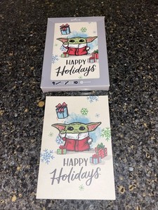 Hallmark Star Wars Mandalorian Grogu Holiday Christmas Greeting Cards -9 cards