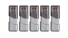 PNY 64GB Turbo Attach  3 USB 3.0 Flash Drive, Silver Pack of 5 