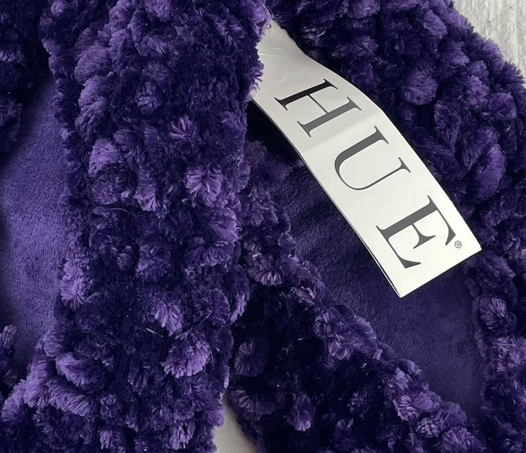 HUE 芭蕾拖鞋女式大号 9 - 10 紫色梅丝绒针织全新全新全新全新无标签 — 第 3/4 张图片