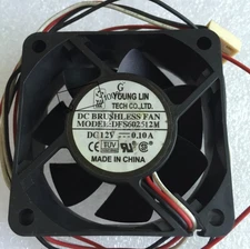 YONGLIN DFS602512M 6025 DC12V 0.10A 6cm 3-wire Chassis Cooling Fan