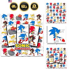 Sonic Tattoos for Kids Party Favors Bundle - 72 Pc Individual Tattoos 2" Pr...