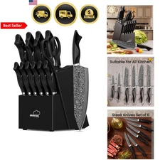 Kitchen Knife Set 5 Pieces Chef Slicing Santoku Bread Utility Sharpener