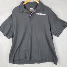 Taco Bell Fast Food Employee Uniform Polo Shirt Mens XL Black Logo Cotton