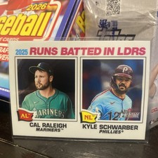 2026 Topps Heritage #3 Chrome Refractor - Cal Raleigh, Kyle Schwarber Leaders