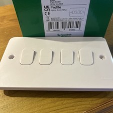 Image of 1no Schneider Lisse 4gang 2way Switch White Moulded