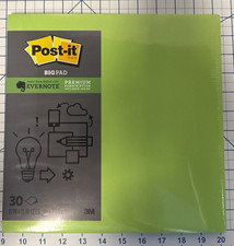 3M Post-It Big Pad Green Stickey Notes - 30 Sheets 11" x 11" Lot Of 2