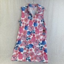 Alvin’s Island NWT Sleeveless Shift Dress XL Pink Blue Tropical Floral UPF 50