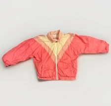 VTG 80s Color Block Windbreaker Jacket Womens LG Gitano Activewear Full Zip Pink